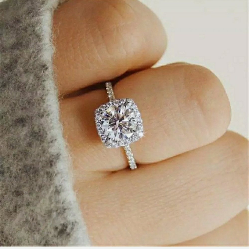 White Sapphire 925 Silver ring set - Picture 5 of 5
